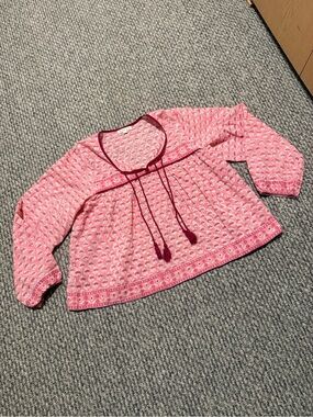 Marea Isla Top- Pink Block Print boho